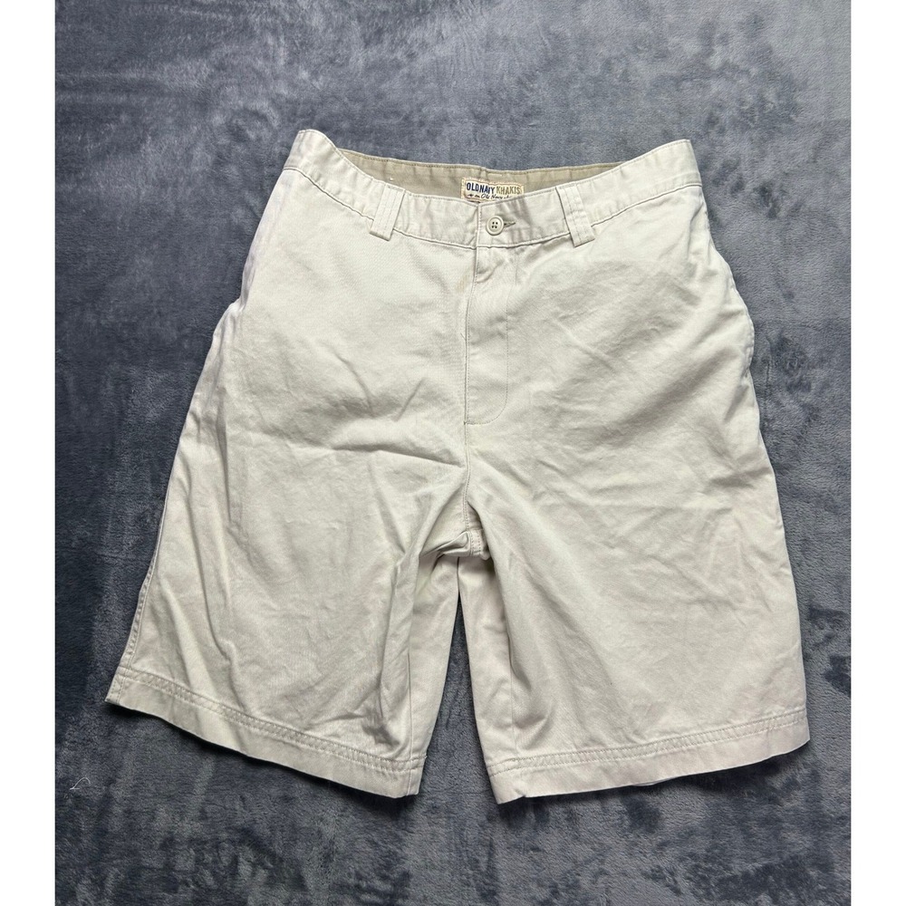 Vintage Old Navy Khakis Mens 33 Stone Beige Cotton Flat Front Chino Shorts